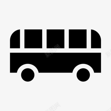 公共标识红公共汽车汽车公共交通图标