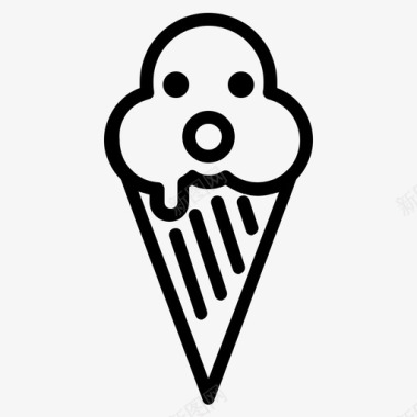 最可爱的人震惊冰淇淋表情符号食物图标