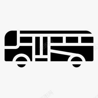 公共标识红公共汽车公共交通工具交通工具图标