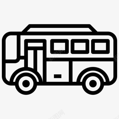 公共标识红公共汽车汽车公共交通工具图标