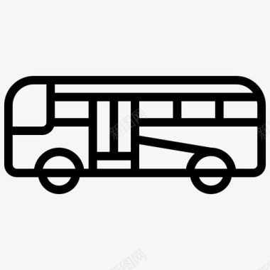 公共标识红公共汽车公共交通工具交通工具图标