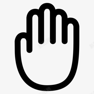 公共标识红停止禁止手图标