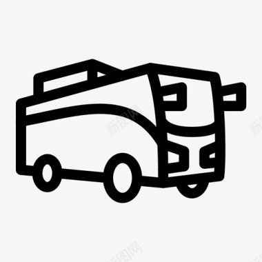 公共标识红公共汽车乘客交通图标