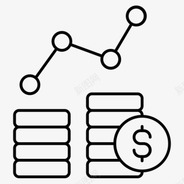 一分钱货币投资经济增长图标