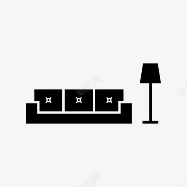 室内灯具模型客厅沙发沙发室内图标