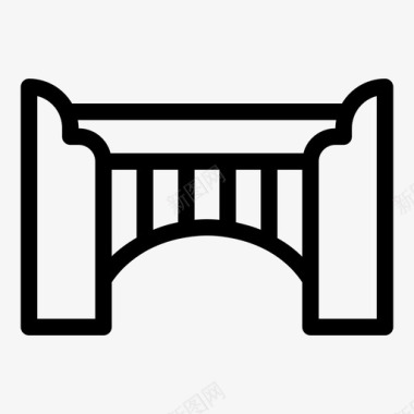 桥梁素材桥梁建筑工程图标