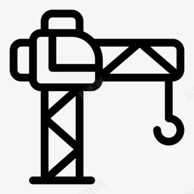 工地建筑起重机建筑工地机械图标