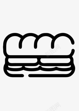 三明治面包食物快餐图标