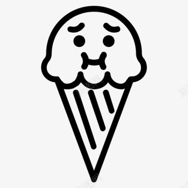 恶心恶心冰淇淋表情符号食物图标