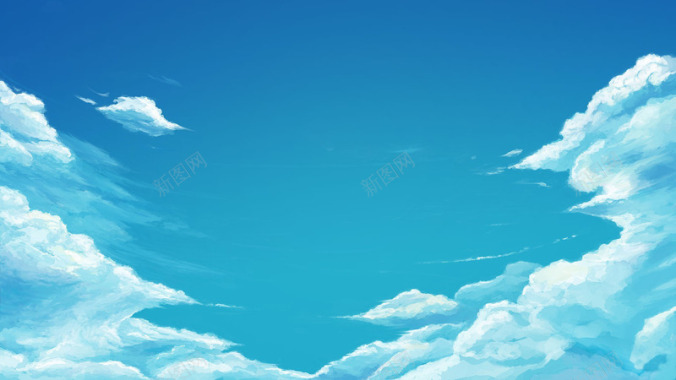 动画1920x1080绘制天空云海报背景背景