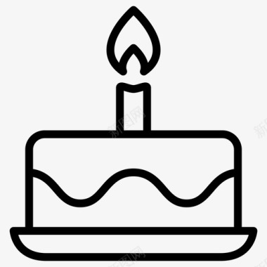 手绘蜡烛蛋糕蛋糕周年纪念生日图标