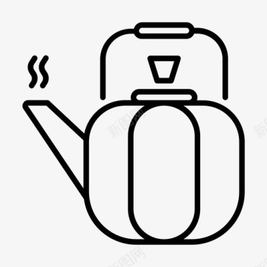 茶壶饮料日常复古用品图标