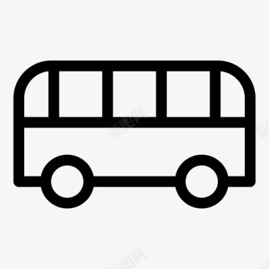 公共标识红公共汽车汽车公共交通工具图标