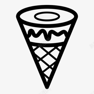 蛋卷冰淇淋蛋卷甜点图标