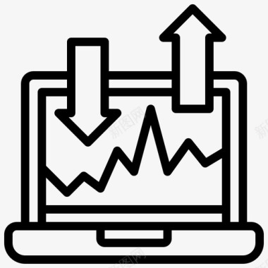 折线图电脑笔记本电脑图标