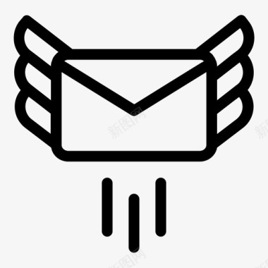 翅膀电子邮件信件信息图标