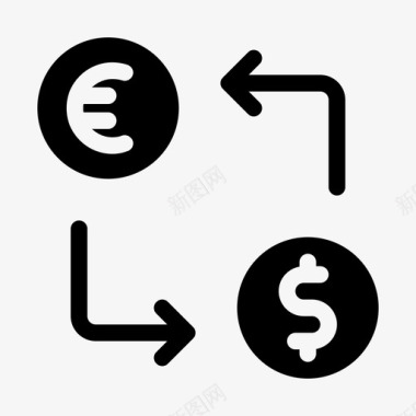 火焰欧元图标兑换货币美元图标