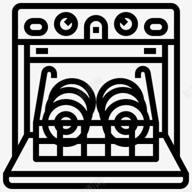 洗衣机洗碗机清洁电子图标