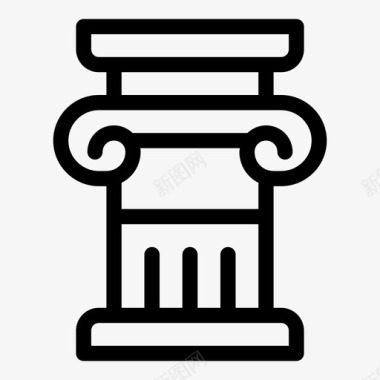 希腊柱装饰古董图标