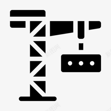 可升降起重机建筑吊钩图标