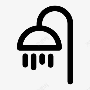 公共标识红浴室位置导航图标