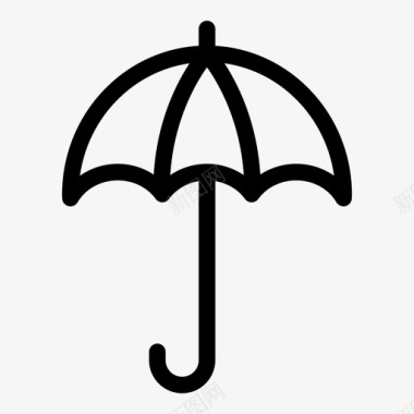 雨伞防护雨图标