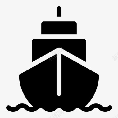 轮船船游轮游艇图标