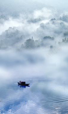 行舟绿水前素材可用背景背景