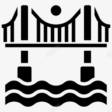 桥梁素材桥梁连接建筑图标