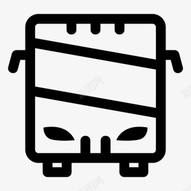 公共标识红公共汽车汽车乘客图标