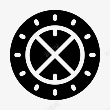 圆形红色圆形防御中世纪图标