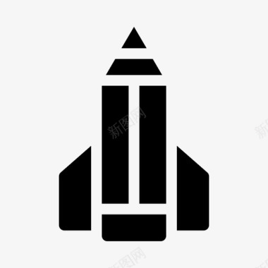 工具和用具铅笔教育火箭图标