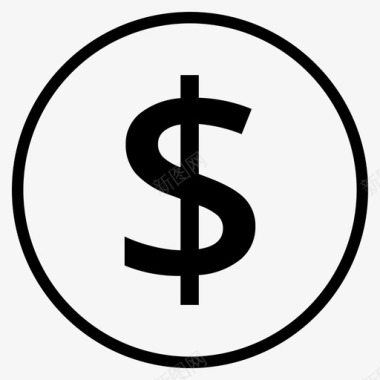 金融图标线性货币硬币现金货币图标