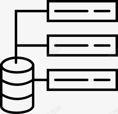 数据库区块链互联网图标