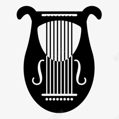 七弦琴竖琴乐器图标