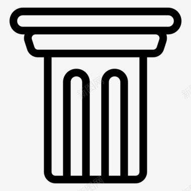 希腊柱建筑艺术图标