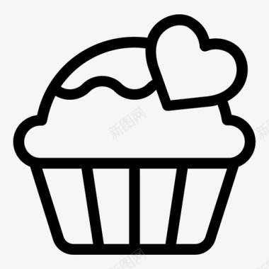 妇女节松饼纸杯蛋糕甜点图标