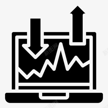 折线图电脑笔记本电脑图标