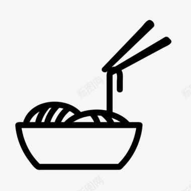 面条面条碗筷子图标