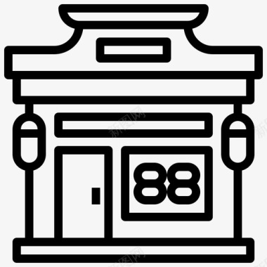 中国商店中国建筑图标