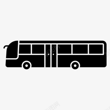 公共标识红公共汽车交通工具旅行车图标