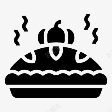 感恩节海报南瓜派面包师蛋糕图标