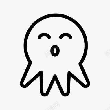 章鱼可爱幽灵图标