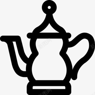传统狮子茶壶阿拉伯语水壶图标