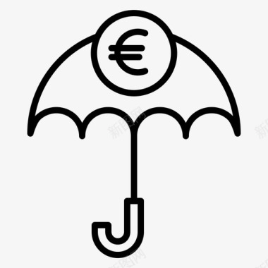 火焰欧元图标保护银行欧元图标