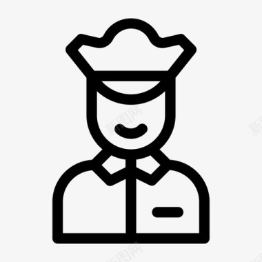 警察的卡通人物警察警卫监护人图标