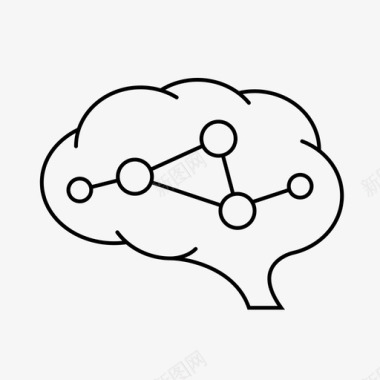 思想深度神经网络人工智能大脑图标