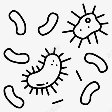 生物学病毒细菌疾病图标