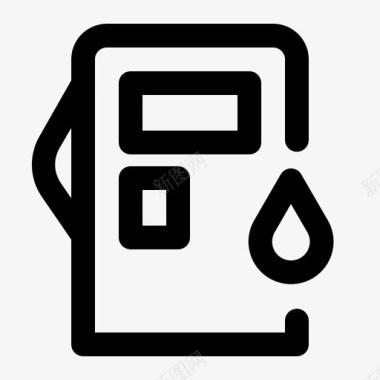 公共标识红加油站加油泵位置图标