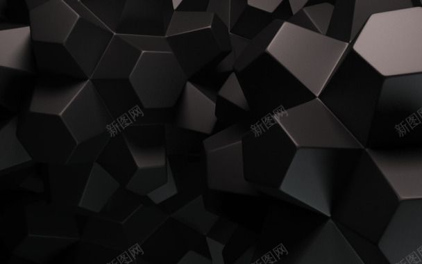 3D抽象黑色深色几何墙纸墙基cc素材 艺术质感纹理背景背景